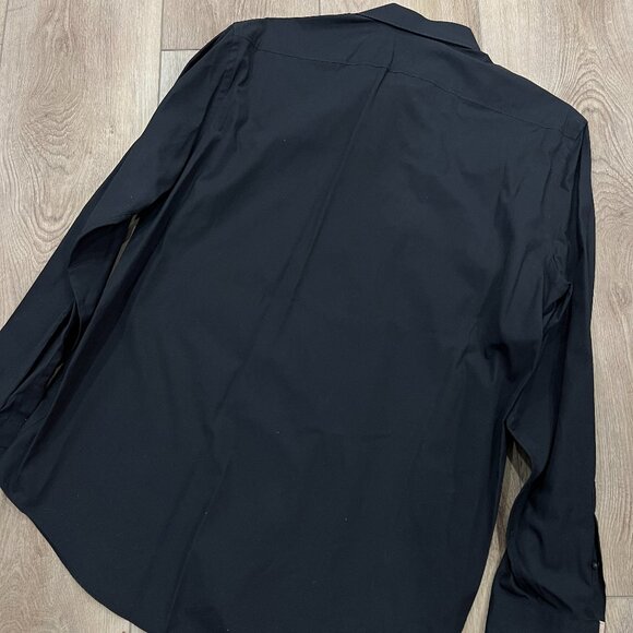 BURBERRY Brit Black Button-down Dress Shirt sz XL - Picture 3 of 5